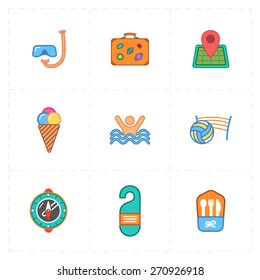 9 flat free travel icons