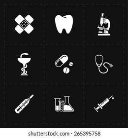 9 flat medicine icons