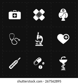 9 flat medicine icons