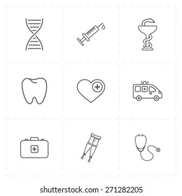 9 flat medicine icons