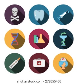 9 flat medicine icons