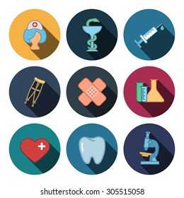 9 flat medicine icons