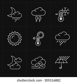 9 flat modern weather icons