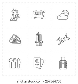 9 flat travel company icons