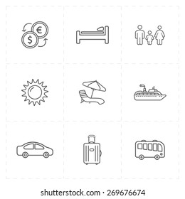 9 flat travel company icons