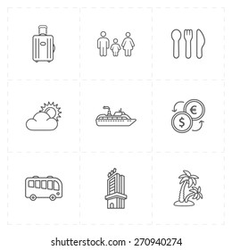 9 flat travel company icons