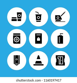 9 flavor icons in vector set. cream, cone, sugar and miscellaneous illustration for web and graphic design