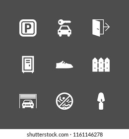 9 floor icons in vector set. trowel, rent, furniture and household and locker illustration for web and graphic design