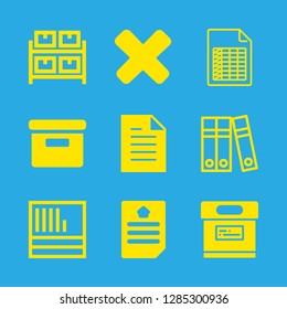 9 folder icons with file and archive in this set
