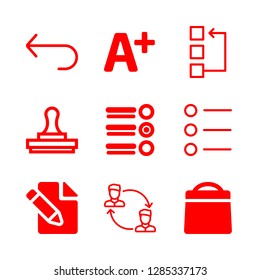 9 form icons with list and stamp in this set