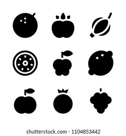 9 Fruits icons vector set. ripe, nature, vitamin and fruit illustration for web.