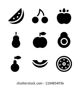 9 Fruits icons vector set. apple, color, abstract and nectarine illustration for web.