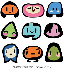 9 funny designer icons in happy colors