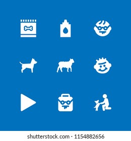 9 funny icons in vector set. pet, geek, sheep and cheeky illustration for web and graphic design