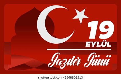 9 Eylül Gaziler Günü, September 19 Veterans Day =banner, poster, vector illustration