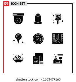 9 Allgemeine Symbole für Webdesign-Druck und mobile Apps. 9 Symbole der Glyphe einzeln auf weißem Hintergrund. 9 Icon Pack.