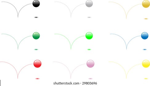 9 Glossy ball bouncing and reflecting