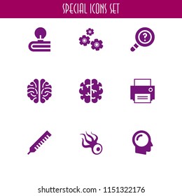 9 graphic icons in vector set. science icons, healthcare and medical, logo and print illustration for web and graphic design