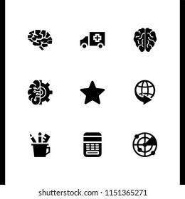 9 graphic icons in vector set. technological, radar, art and design and healthcare and medical illustration for web and graphic design