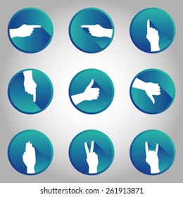 9 Hand Gesture Icons