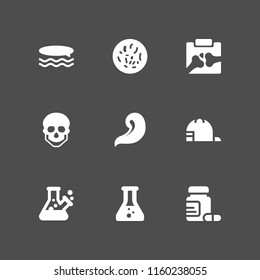 9 health icons in vector set. spa, laboratory, pharmacy and lab illustration for web and graphic design