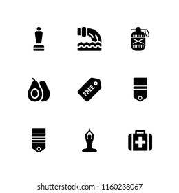 9 health icons in vector set. free, avocado, sports and competition and miscellaneous illustration for web and graphic design