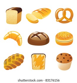 9 highly detailed bread icons