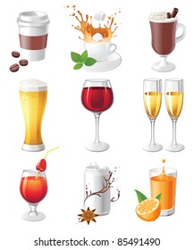 9 highly detailed drinks icons