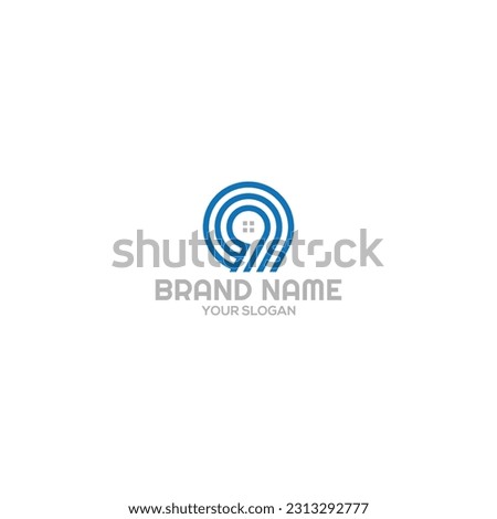 9 home logo design vector