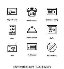 9 Hotel Line Icons