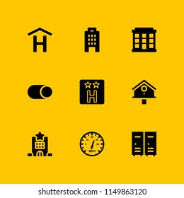 9 house icons in vector set. closet, switch, furniture and household and meter illustration for web and graphic design