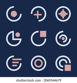 9 icono de forma básica de círculo con icono variano para negocios y mercado