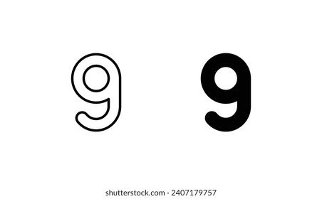 9 Icon-Design mit weißem Hintergrund - Stockillustration