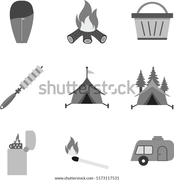 9\
Icon Set Of camping For Personal And Commercial\
Use...