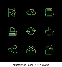 9 Icon set - This Vector EPS 10 illustration is best for print media, web design, application design user interface and infographics with well composed layers for the ease of user. 