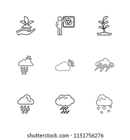 9 Icon set Vector outline icon