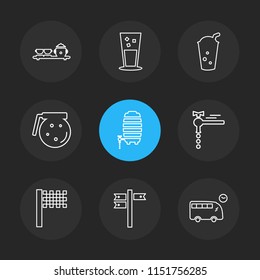 9 Icon set Vector outline icon