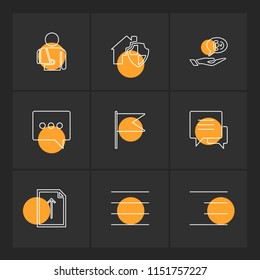9 Icon set Vector outline icon