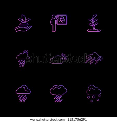 9 Icon set Vector outline icon