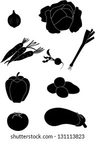 9 icons of vegetables