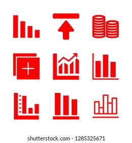 9 increase icons with add and up arrow with a line in this set
