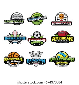 9 international sport logo vector