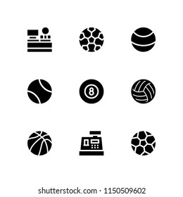 9 item icons in vector set. cashier, ball and ball of basketball illustration for web and graphic design