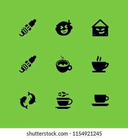 9 japanese icons in vector set. japan, pond, asian and spark plug illustration for web and graphic design