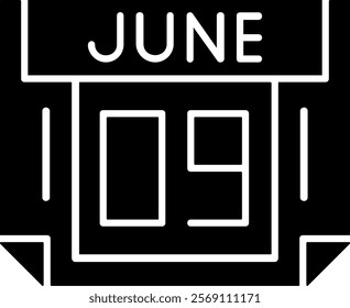 9 June Solid Style Sample EPS Icon