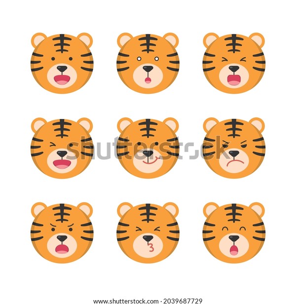 9 Kinds Tiger Cartoon Comic Characters Stock Vector (Royalty Free ...