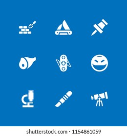 9 knife icons in vector set. constructor, scalpel, ninja and tools and utensils illustration for web and graphic design