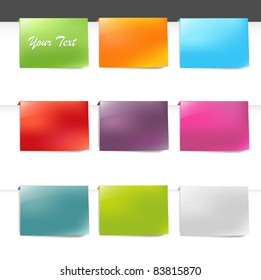 9 Labels, Isolated On White Background, Vector Illustration