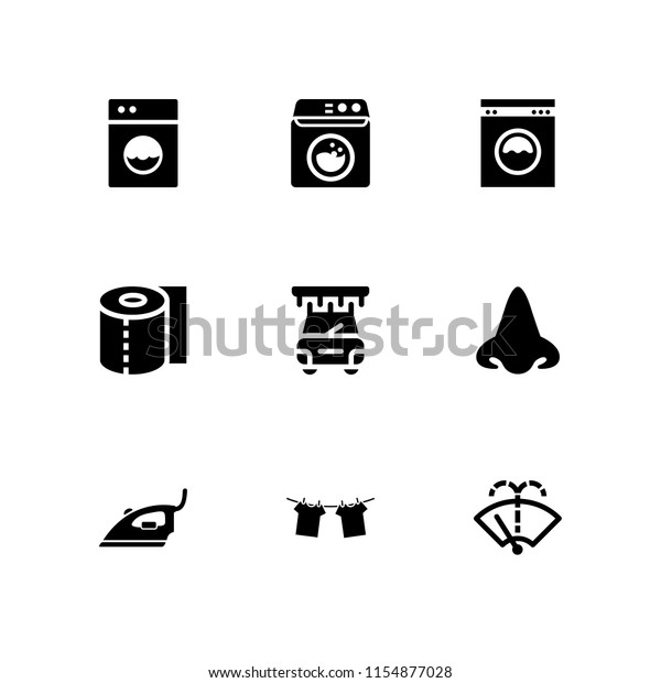 9 laundry\
icons in vector set. laundry service, clean, washer and smell\
illustration for web and graphic\
design