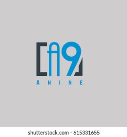 A & 9 Letter and digit logo design vector element